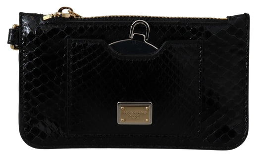 Portafoglio Agnese con specchio e portamonete in pelle nera Dolce &amp; Gabbana