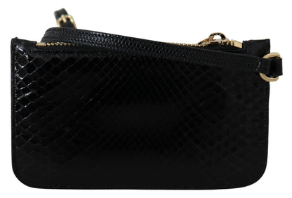 Portafoglio Agnese con specchio e portamonete in pelle nera Dolce &amp; Gabbana