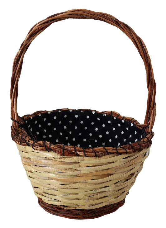 Borsa tote in vimini e rattan beige Dolce &amp; Gabbana