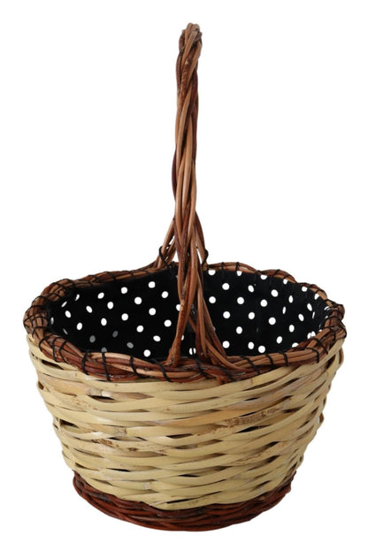 Borsa tote in vimini e rattan beige Dolce &amp; Gabbana