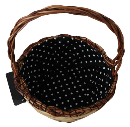 Borsa tote in vimini e rattan beige Dolce &amp; Gabbana