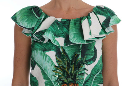 Dolce &amp; Gabbana - T-shirt con paillettes e ananas e banana