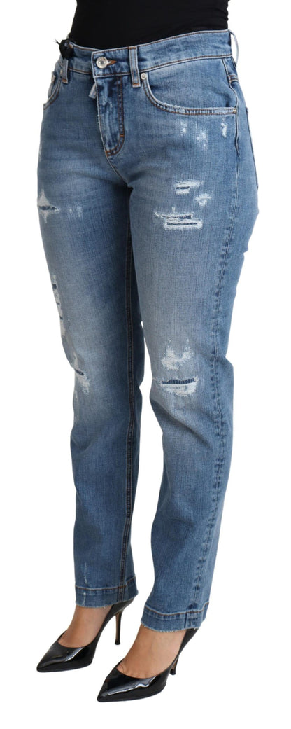 Jeans aderenti in misto cotone blu Dolce &amp; Gabbana