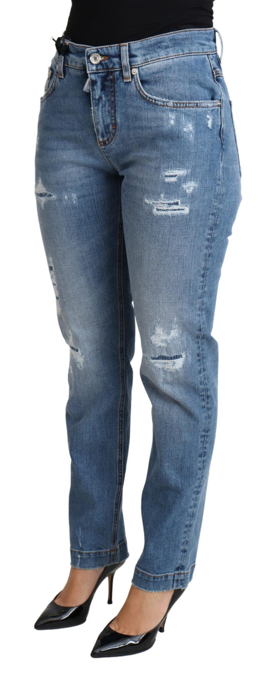 Jeans aderenti in misto cotone blu Dolce &amp; Gabbana