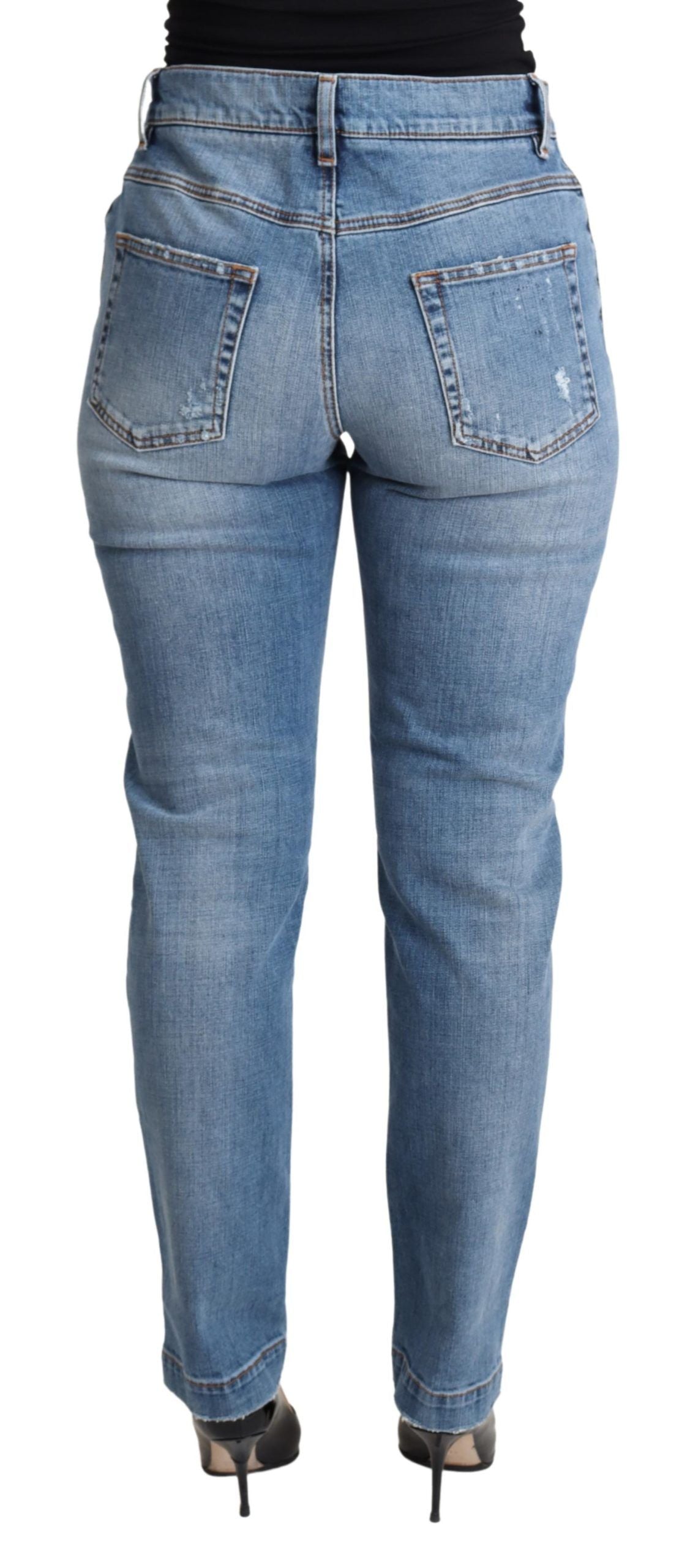 Jeans aderenti in misto cotone blu Dolce &amp; Gabbana