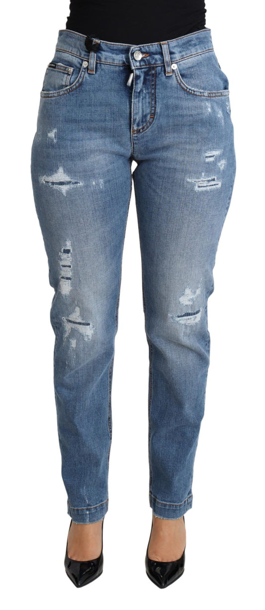 Jeans aderenti in misto cotone blu Dolce &amp; Gabbana