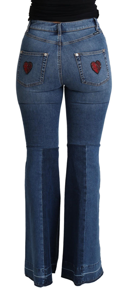 Pantaloni in cotone elasticizzato con patch Amore blu Dolce &amp; Gabbana