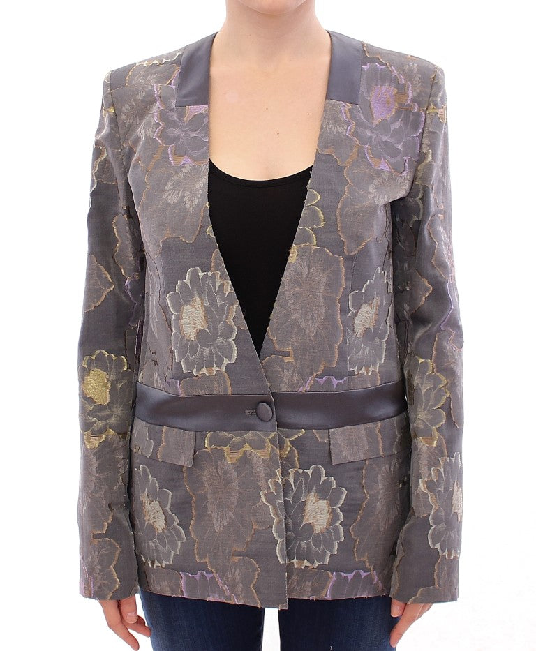 Roberto Fragata Blazer in cotone floreale seta multicolor