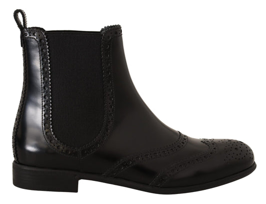 Dolce &amp; Gabbana Stivali alti alla caviglia in pelle nera