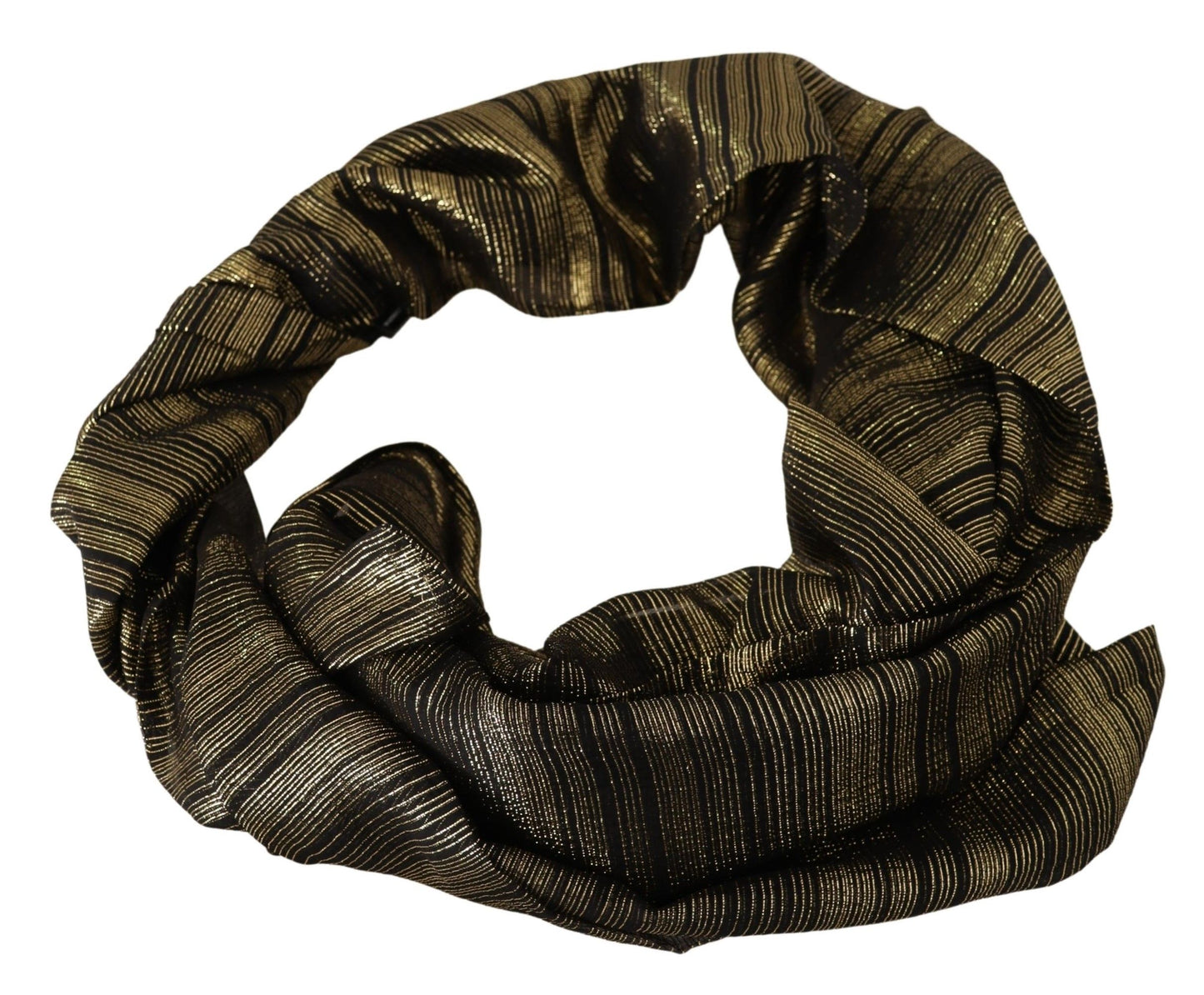 Sciarpa avvolgente in seta elasticizzata color oro metallizzato Dolce &amp; Gabbana
