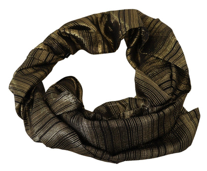 Sciarpa avvolgente in seta elasticizzata color oro metallizzato Dolce &amp; Gabbana