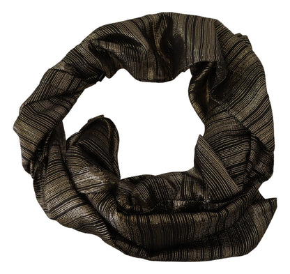 Sciarpa avvolgente in seta elasticizzata color oro metallizzato Dolce &amp; Gabbana