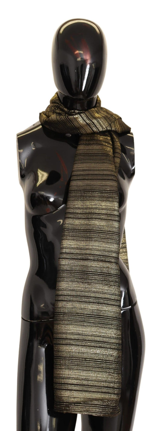 Sciarpa avvolgente in seta elasticizzata color oro metallizzato Dolce &amp; Gabbana