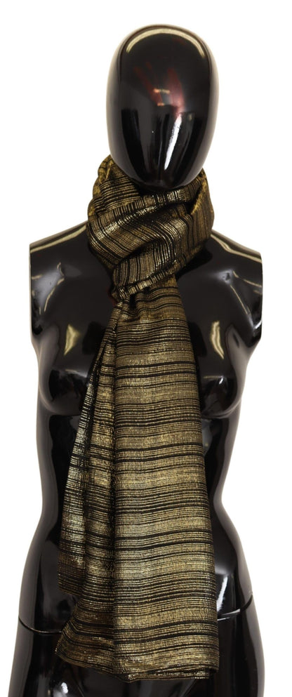 Sciarpa avvolgente in seta elasticizzata color oro metallizzato Dolce &amp; Gabbana