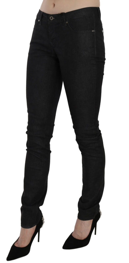 Jeans skinny casual a vita bassa neri Costume National