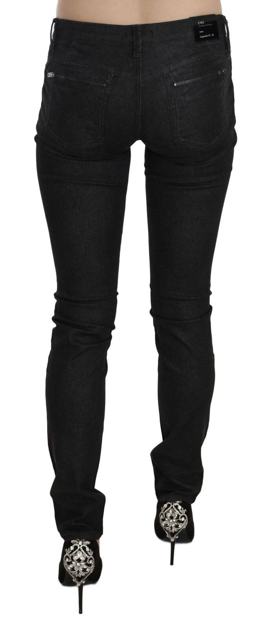Jeans skinny casual a vita bassa neri Costume National