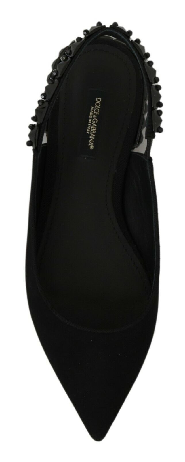 Dolce &amp; Gabbana Scarpe basse nere con cinturino posteriore in charmeuse