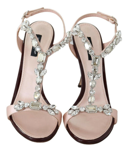 Sandali Keira con tacco e cristalli rosa Dolce &amp; Gabbana