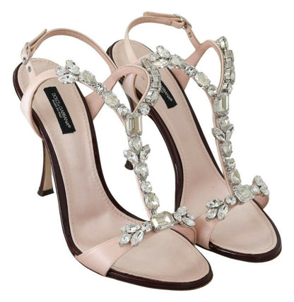 Sandali Keira con tacco e cristalli rosa Dolce &amp; Gabbana