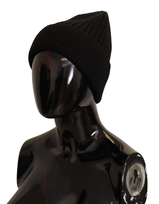 Cappello invernale da donna in maglia di lana nera Dolce &amp; Gabbana