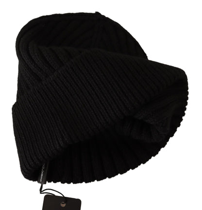 Cappello invernale da donna in maglia di lana nera Dolce &amp; Gabbana