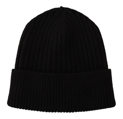 Cappello invernale da donna in maglia di lana nera Dolce &amp; Gabbana