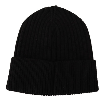 Cappello invernale da donna in maglia di lana nera Dolce &amp; Gabbana