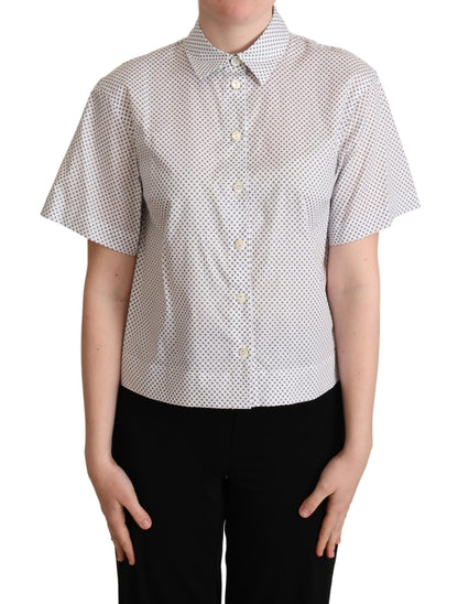 Camicia Dolce &amp; Gabbana con colletto e bottoni a pois bianchi e grigi