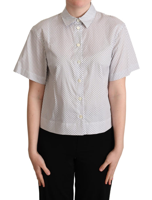 Camicia Dolce &amp; Gabbana con colletto e bottoni a pois bianchi e grigi