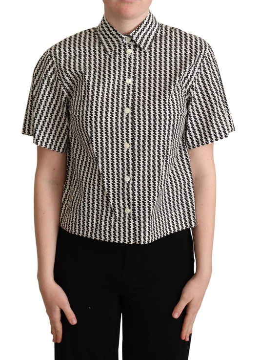 Camicia Dolce &amp; Gabbana con motivo fantasia bianco e nero