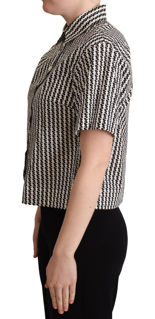 Camicia Dolce &amp; Gabbana con motivo fantasia bianco e nero