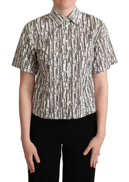 Camicia con colletto floreale bianco Dolce &amp; Gabbana