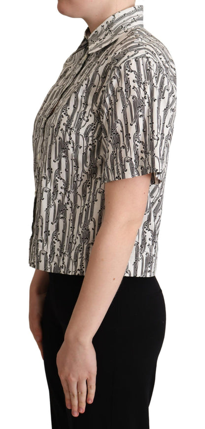 Camicia con colletto floreale bianco Dolce &amp; Gabbana