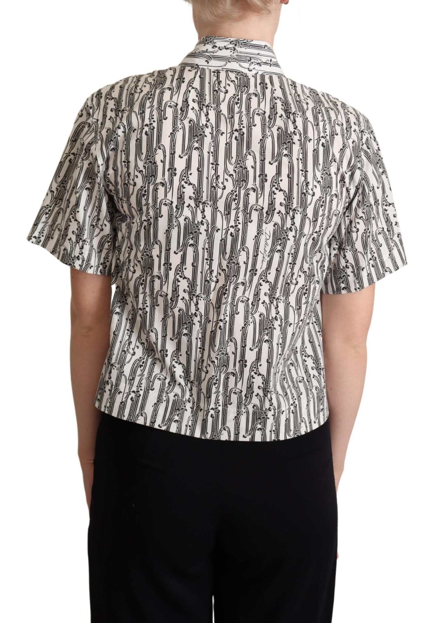 Camicia con colletto floreale bianco Dolce &amp; Gabbana