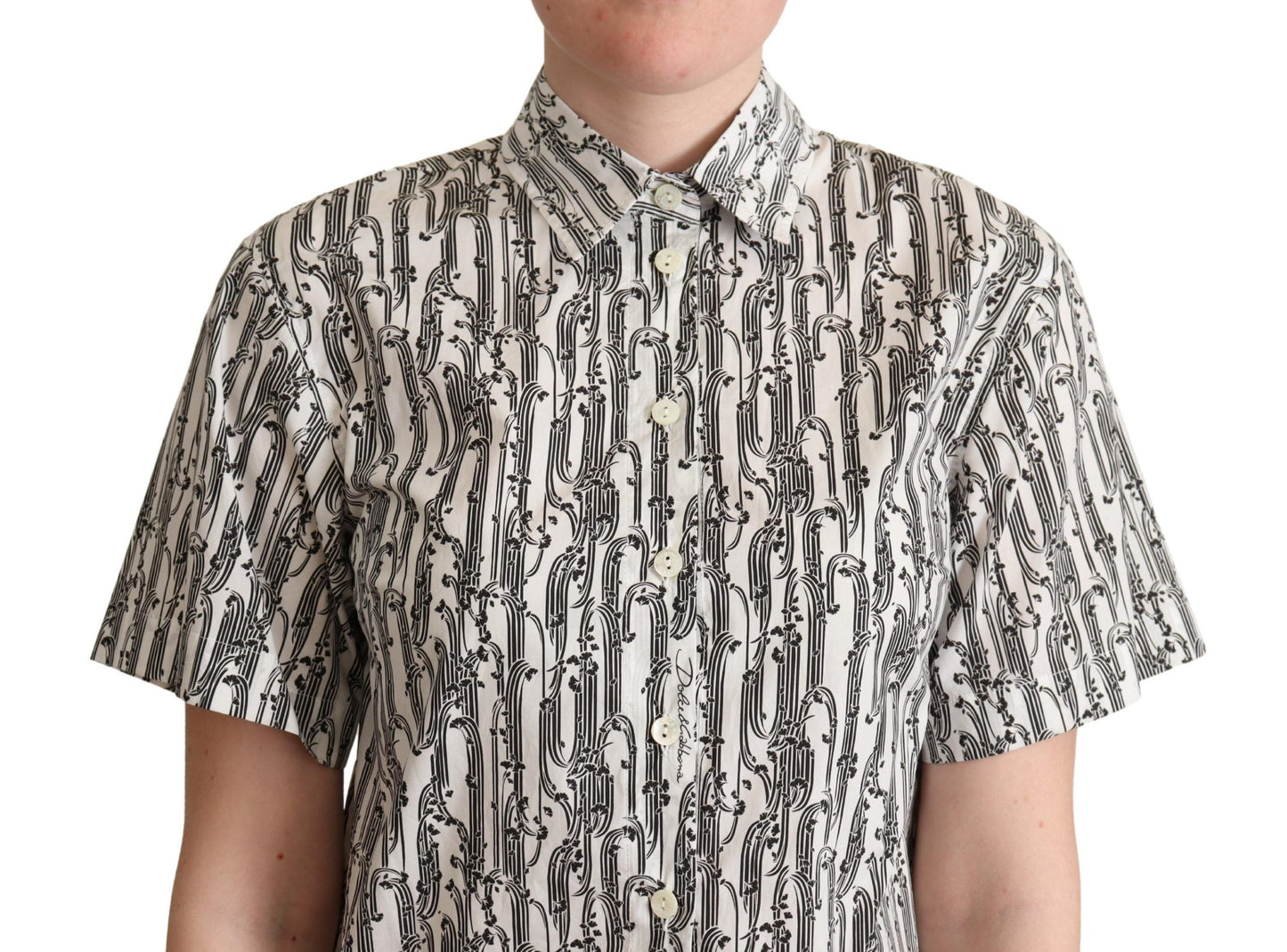 Camicia con colletto floreale bianco Dolce &amp; Gabbana