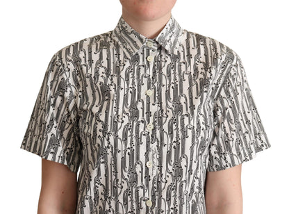 Camicia con colletto floreale bianco Dolce &amp; Gabbana