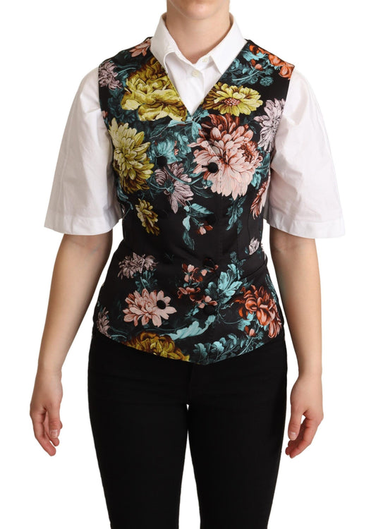 Dolce &amp; Gabbana Gilet in jacquard floreale nero