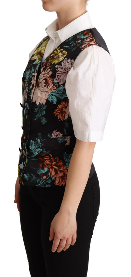 Dolce &amp; Gabbana Gilet in jacquard floreale nero