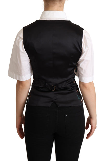 Dolce &amp; Gabbana Gilet in jacquard floreale nero