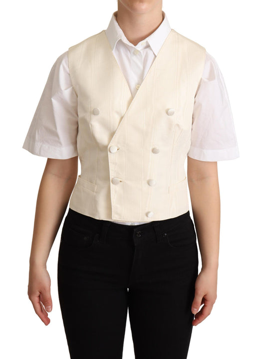 Dolce &amp; Gabbana Gilet senza maniche in seta beige
