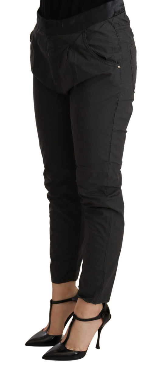 Pantaloni skinny in cotone slim fit a vita media grigi CYCLE