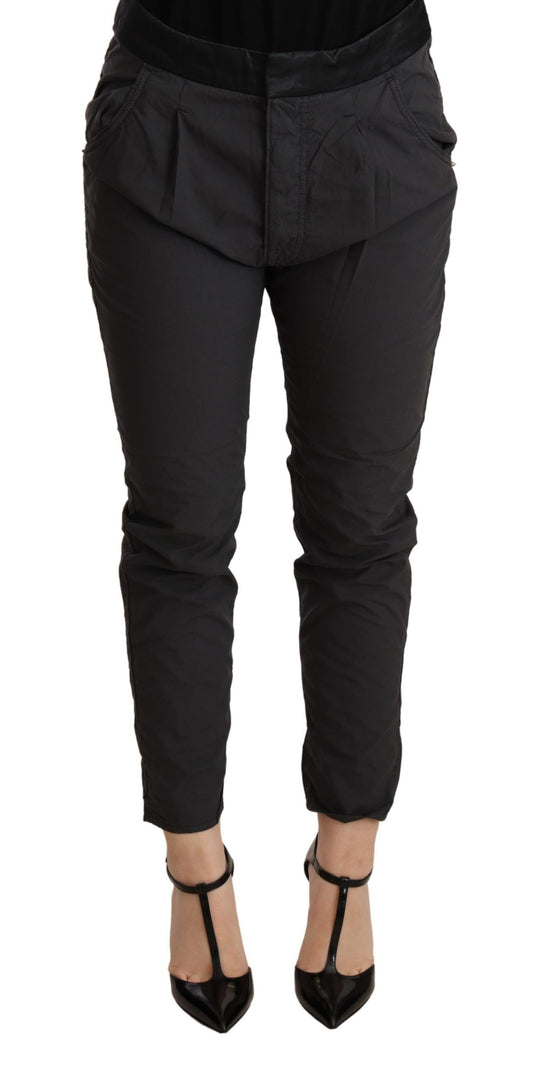 Pantaloni skinny in cotone slim fit a vita media grigi CYCLE
