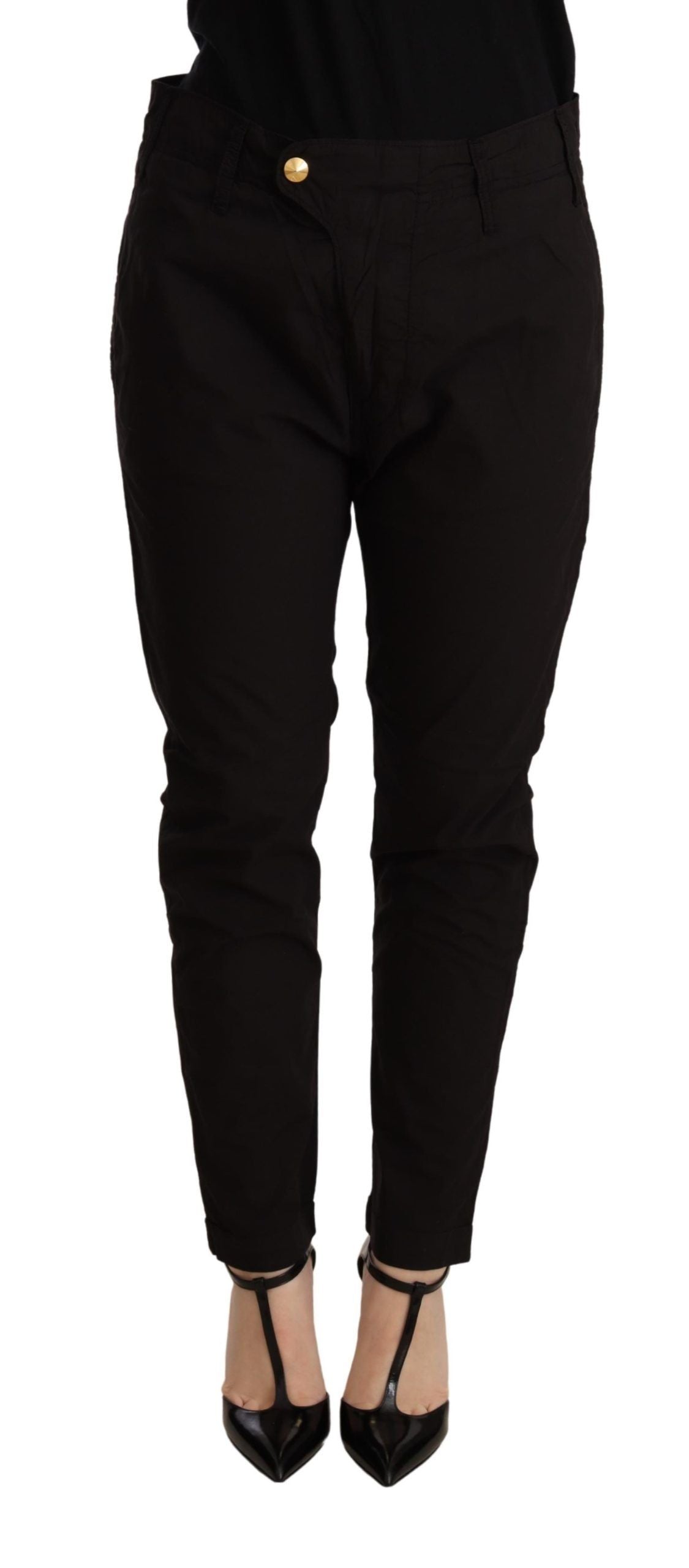 Pantaloni skinny larghi a vita media CYCLE neri