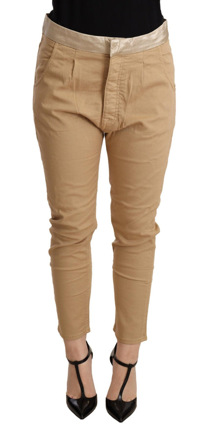 Pantaloni elasticizzati aderenti a vita media CYCLE beige