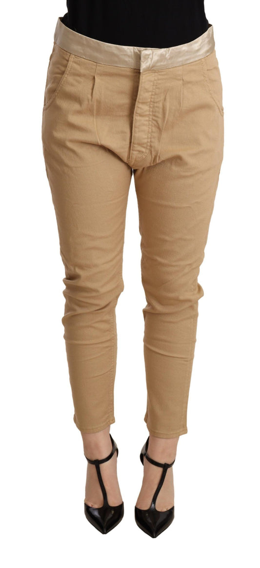 Pantaloni elasticizzati aderenti a vita media CYCLE beige
