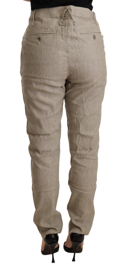Pantaloni larghi casual elasticizzati a vita media CYCLE beige
