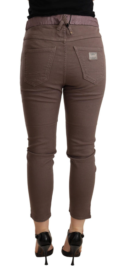 Pantaloni skinny elasticizzati corti a vita media CYCLE marroni