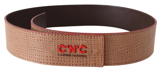 Cintura alla moda in pelle bianca con logo Costume National
