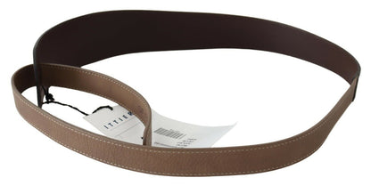 Cintura larga in vera pelle marrone con logo GF Ferre
