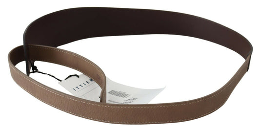 Cintura larga in vera pelle marrone con logo GF Ferre